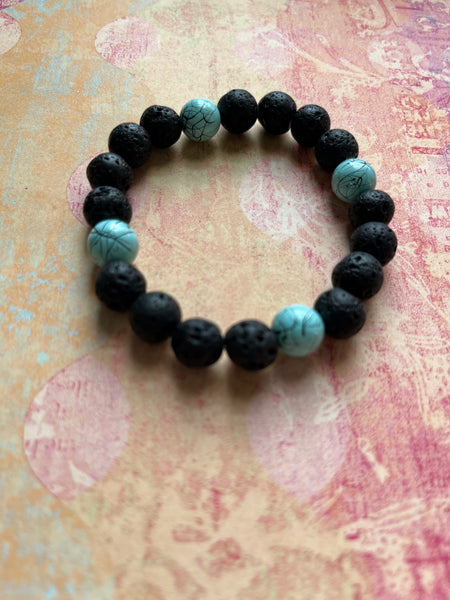 Beaded Lavastone Elastic Bracelet