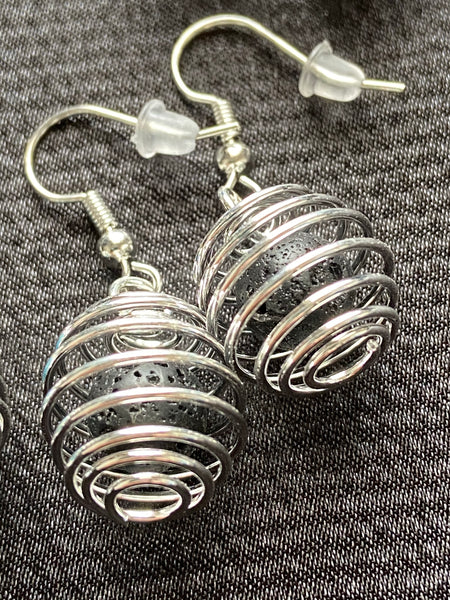 Lava Stone Pendant Diffuser Earrings