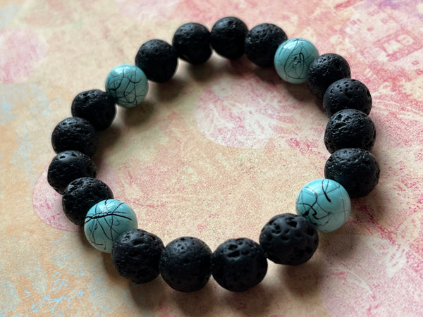 Beaded Lavastone Elastic Bracelet