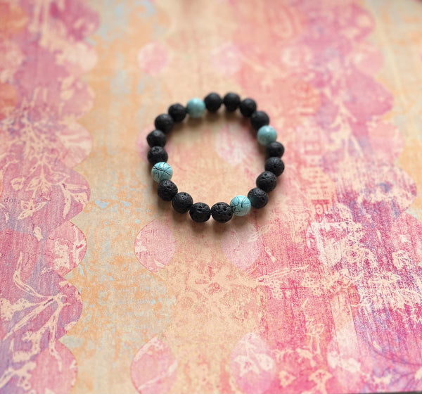 Beaded Lavastone Elastic Bracelet